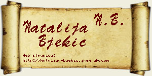 Natalija Bjekić vizit kartica